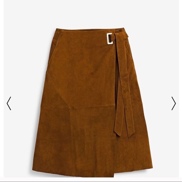 LAST CHANCE WHITE HOUSE BLACK MARKET SUEDE WRAP SKIRT - Picture 6 of 10